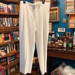 Vince Camuto White Wide-Leg Flat-Front Dress Pants